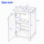 Meuble-lavabo de 20 po avec lavabo en céramique, ensemble de meuble-lavabo simple autoportant avec porte à fermeture douce, tablette réglable, style moderne-123654714