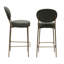 Ensemble de 2 tabourets de bar rembourrés à hauteur de siège 29 po et 2 tabourets de comptoir en similicuir avec pieds dorés (vert)