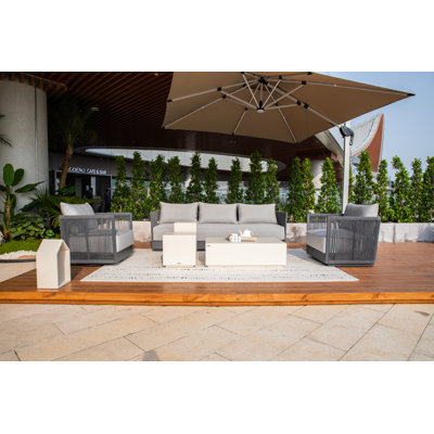 Ensemble de chaises pivotantes pour 5 personnes avec coussins Sunbrella Capri