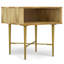 Fallon 20"W Natural Solid Mango Wood Contemporary End Table with Drawer and Metal Base-1293608983-1293608976