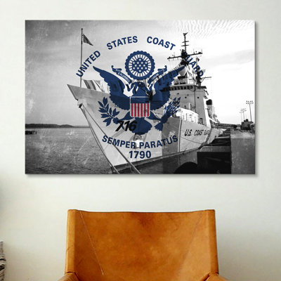 " U.S. Coast Guard Flag (USCGC Dallas Background) III " by ICanvas