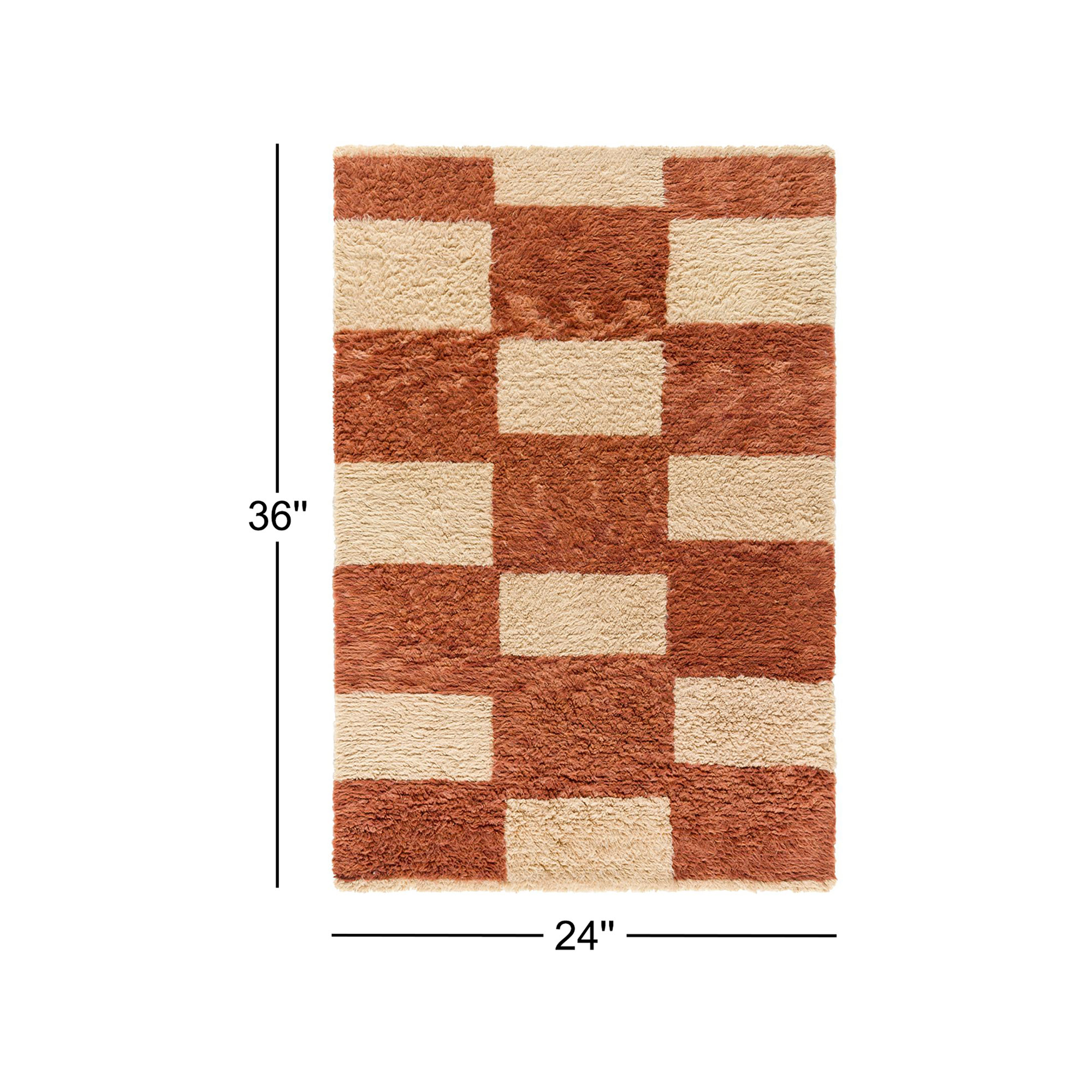 Anemone Hand Tufted Wool Orange Rug, Rectangle 2' x 3'