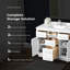 Meuble-lavabo autoportant blanc simple 42 po avec plateau en marbre d'ingénierie Athea et quincaillerie en nickel brossé Athea-1388201463-1449720747