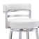 Deherrera Modern Swivel Counter or Bar Stool with Open Low Back and Footrest in Metal and Faux Leather