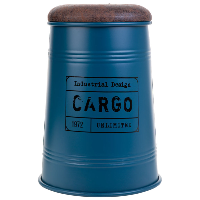 Aenneea 33cm Wide Tufted Cylinder Solid Colour Cube Ottoman, Blue