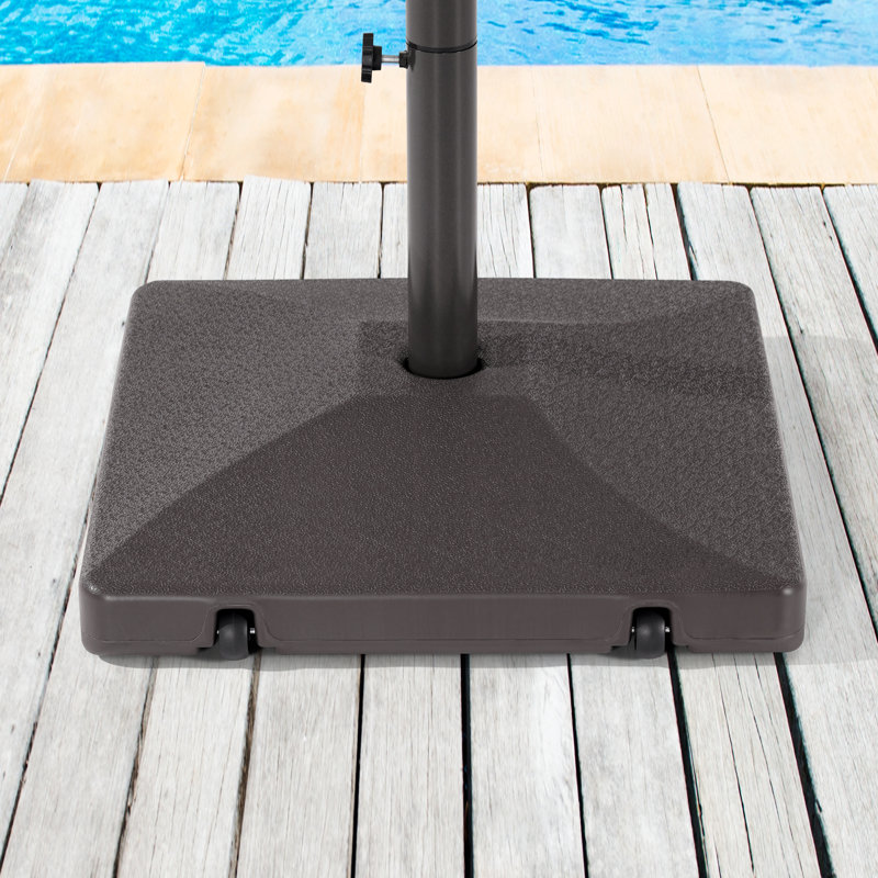 La base de parasol de patio pèse 90 lb remplie de sable ou d'eau, en plastique PEHD de haute qualité pour parasol avec auvent de 7 à 11 pi