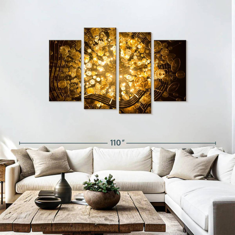 Kerner Golden Chandelier Light, 48'' H x 75'' W