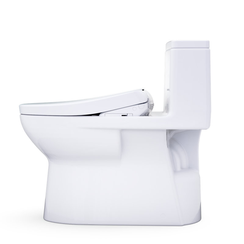 TOTO Redington 1G WASHLET+ S7A One-Piece Elongated 1.0 GPF Auto Flush Universal Height Toilet with CEFIONTECT, Cotton White - MW6724736CUFGA#01