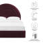 Solana Arched Performance Velvet Twin Platform Bed In Rust-105698036-105698042