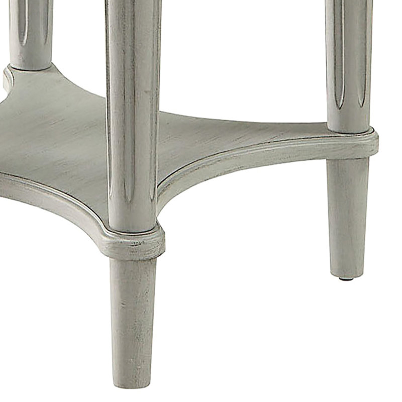 Table de bout antique en ardoise avec tablette inférieure - chambre d'appoint