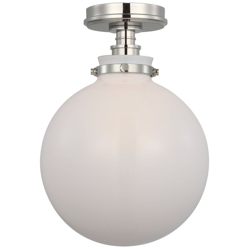 Parkington 1 - Light Flush Mount, White, Polished Nickel