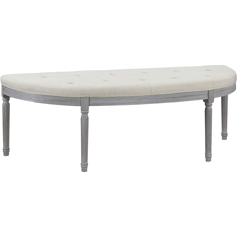 Upholstered Bench With  Wooden Legs
