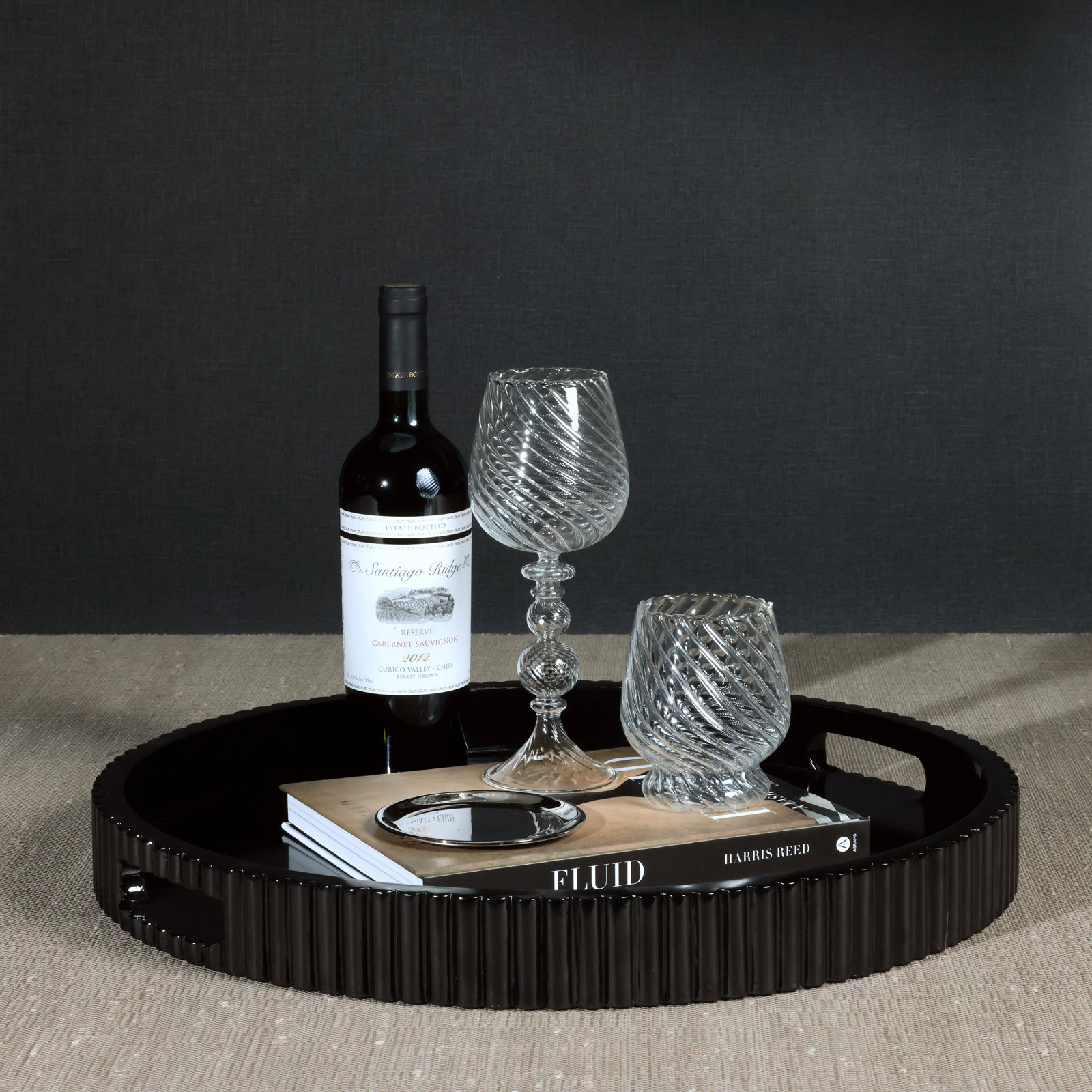 Ribbed Round Serving Tray