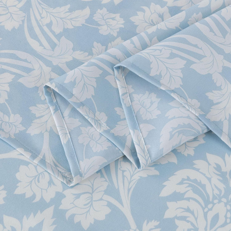 Ivy Floral Medallion Printed Microfiber Bed Sheet Set, Queen Sheet Set with 2 Pillowcases