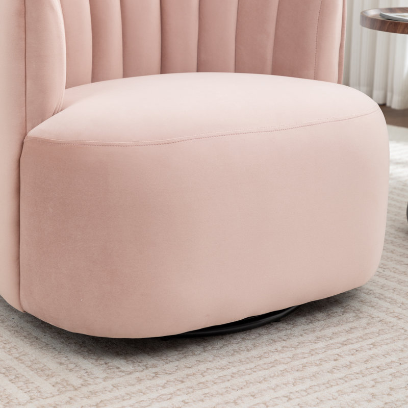 Fauteuil demi-tonneau pivotant Stanford, Rose