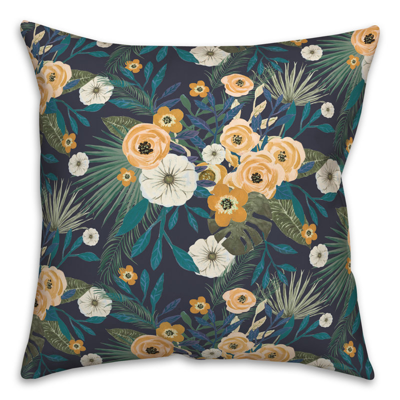 Coussin Floral, Bleu