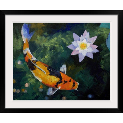 «Showa Koi and Water Lily» par Michael Creese, reproduction d'art