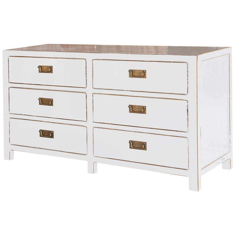 150 cm W Chest of 6 Drawers, White