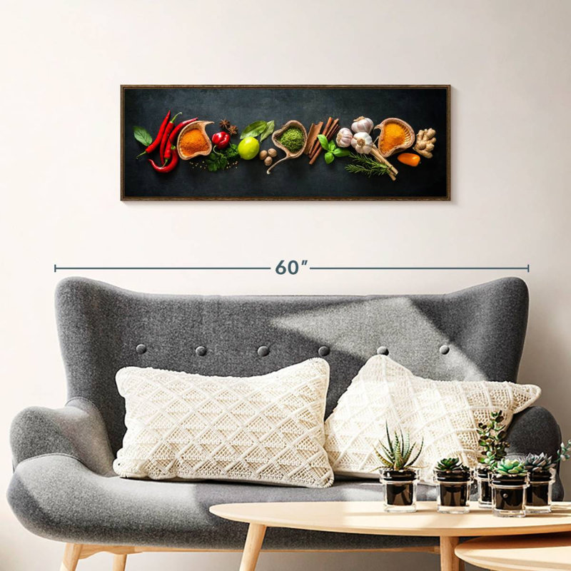 Épices pour cuisiner, Floating Frame Walnut, 37" X 13"
