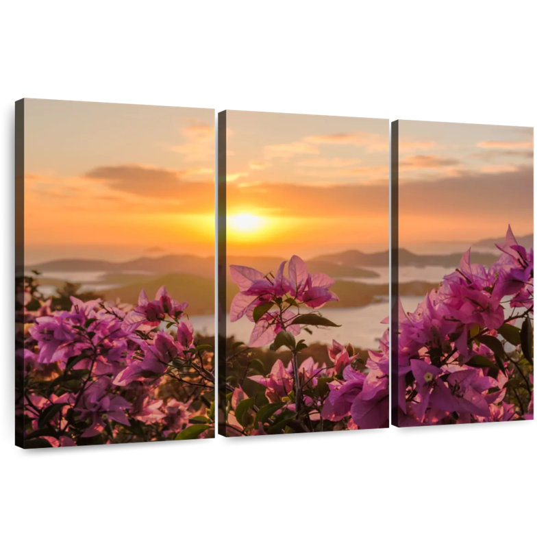 Harnek Flower Framed Sunset, 42" H x 65" W