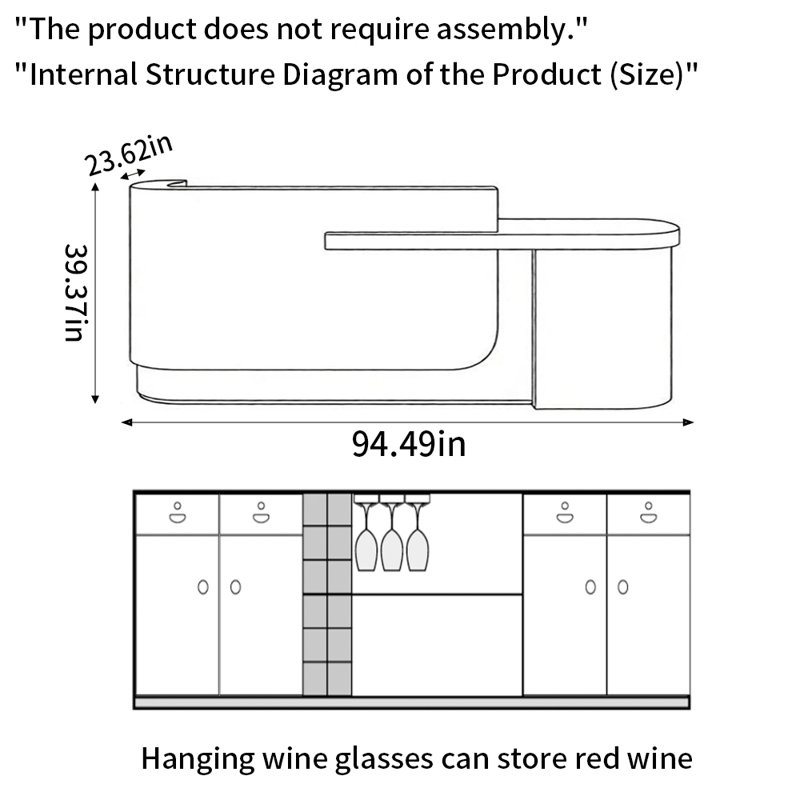 Markowitz 94.49 " L Home Bar, Tan