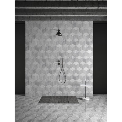Hexagon Natural Marble Tile, Marble, Natural Stone, Genuine Marble, Real Marble, For Wall, Ol Textured Finished, 3D Fluted Marble, 1 Box 12 Pcs