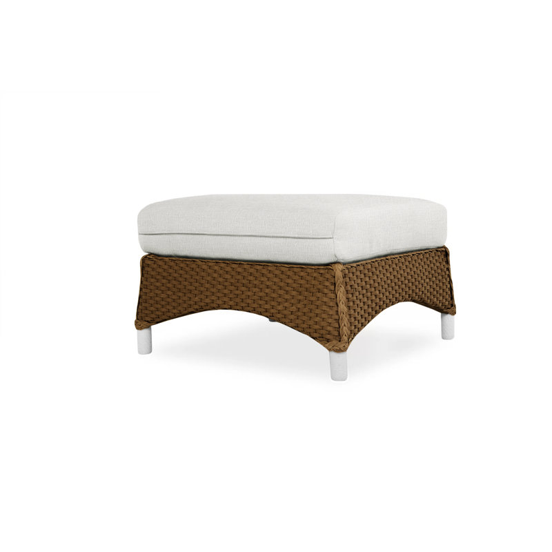 Mandalay Outdoor Ottoman, Decorline Navy, Bark