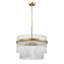 Lustre rond en cristal 6 lumières à deux niveaux Onstott