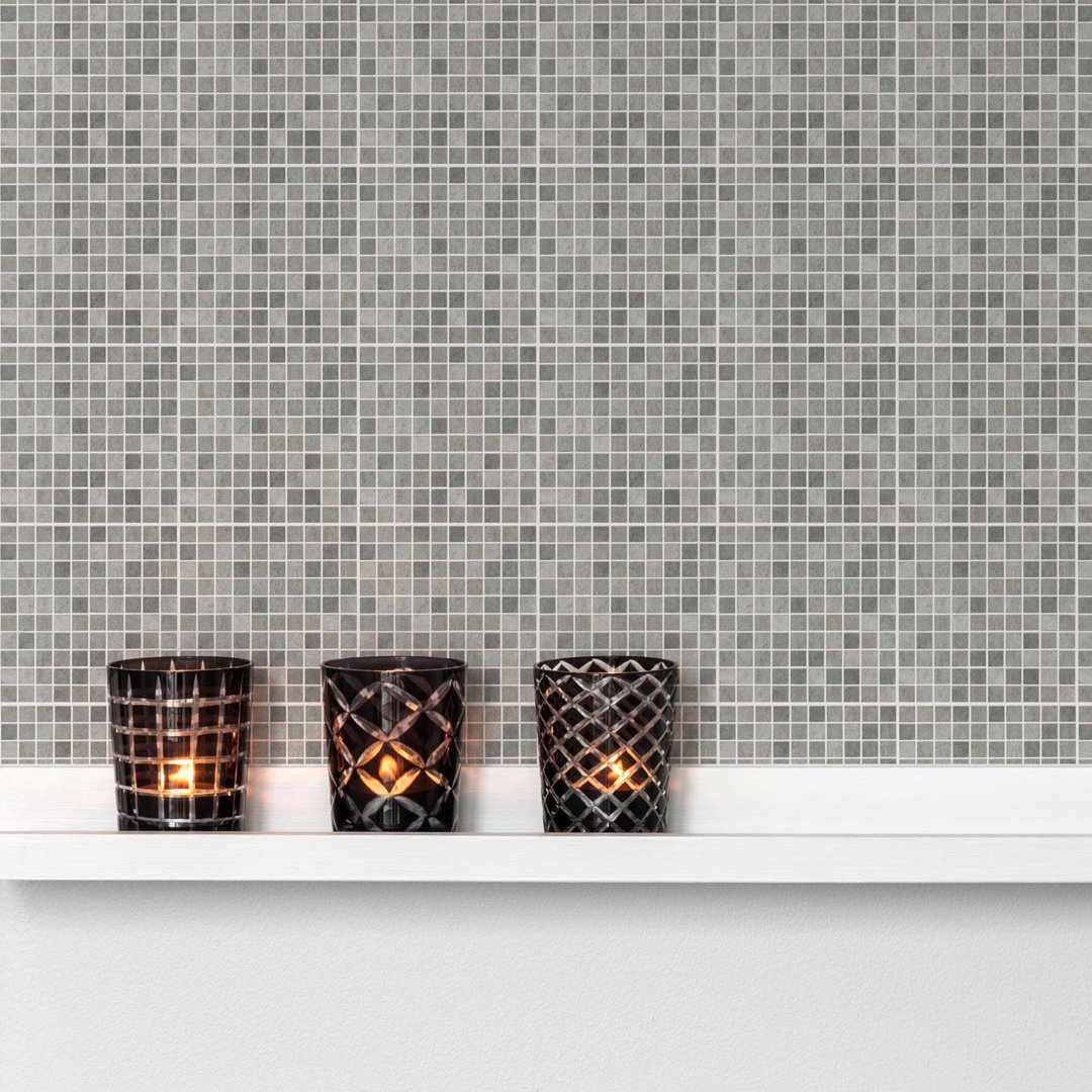 Stone Mosaic Wall Tile Sticker Set 15cm x 15cm PVC