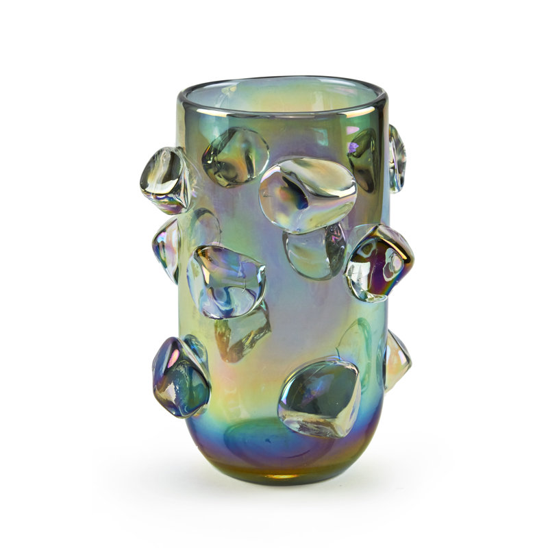 Handmade Glass Table Vase, Gray