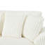 Canapé d'angle en velours côtelé beige avec méridienne pour un confort optimal, canapé en forme de U, tissu doux et coussins carrés