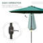 Parasol de patio solaire 9 pi avec lumières DEL inclinables, vert-97867304