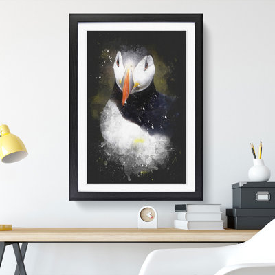 Atlantic Puffin Birds Vol.2 Paint Splash - Picture Frame Graphic Art
