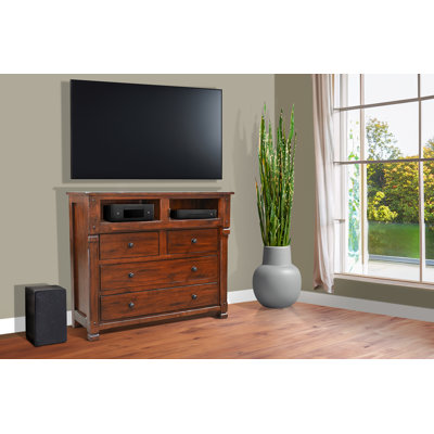 Hiraku 4 Drawer Media Chest Wood Dresser