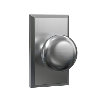 Bravura 906-G1 Macon Passage Knob on Beveled Rectangular Rose in Satin Nickel