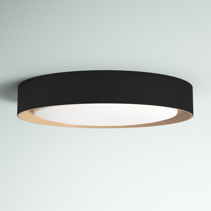 Plafonnier encastré à DEL 1 lumière Courtois, H 3,25 po x l 20 po x P 20 po, Noir mat, 3000 K