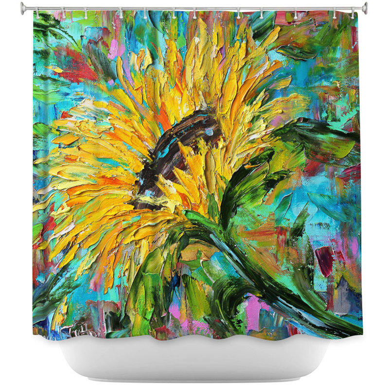 Rideau de douche simple tournesol