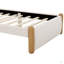 Lit plateforme simple tapissier avec pieds en bois