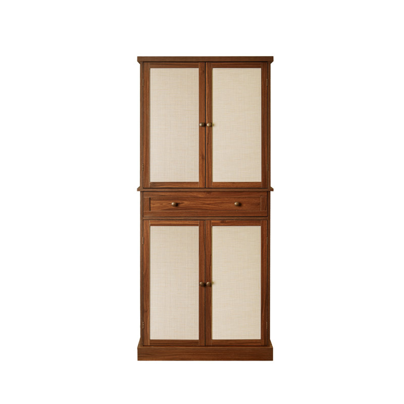 Armoire 4 portes avec 1 tiroir, Noyer