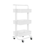 3-Tier Steel Utility Cart with Wheels