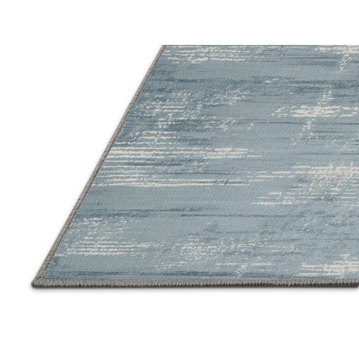 Machine Washable Abstract Gray Area Rug