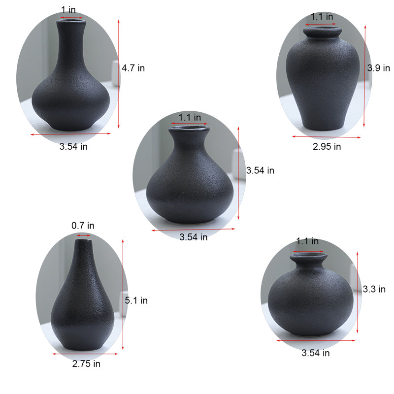 Thiels Handmade Ceramic / Porcelain Table Vase, Black