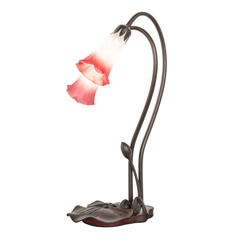 Meyda Tiffany & Stained Glass Table Lamp, Pink / White
