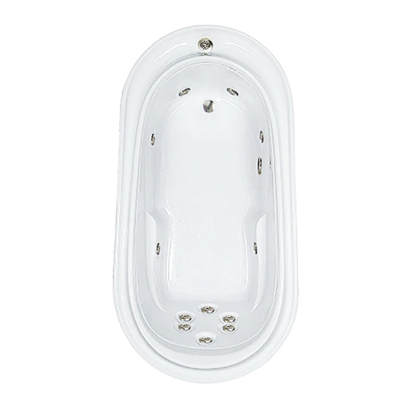 72" x 37" Elite Series Drop In Whirlpool Acrylic Bathtub with Reversible Drain in White, Biscuit