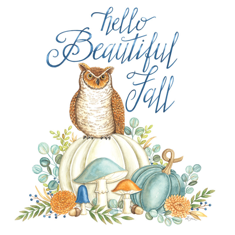 «Hello Beautiful Fall» par Deb Strain, reproduction sur toile tendue, H 12 po x l 12 po