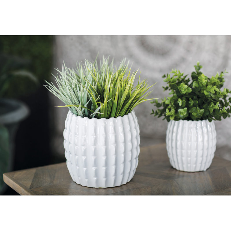 Belfield Ceramic Planter, White