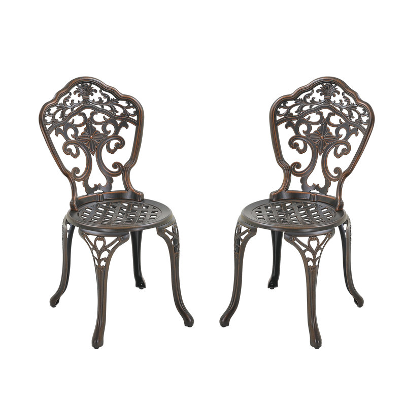 Ensemble de 2 chaises bistro Barkev, Brun