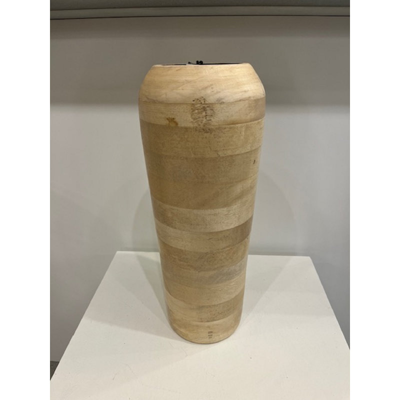 Walsall Vase Mango Wood Lg, 18" H x 7.5" W x 7.5" D