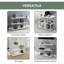 Console 42 po sans outils à 3 niveaux, tablette large moderne, faux marbre blanc