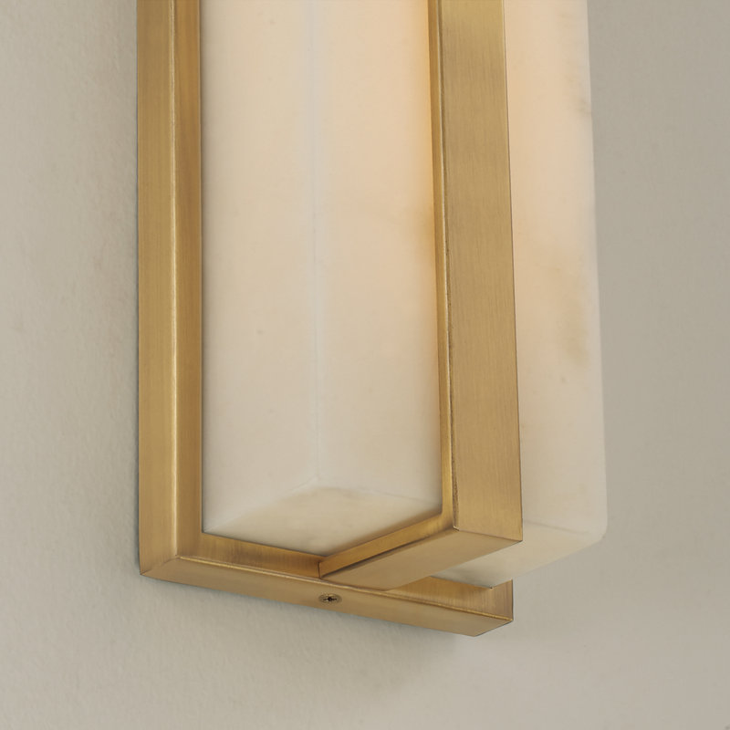 4.75" W x 24" H ADA Integrated LED Vanity Bath Bar in Aged Brass with Alabaster Glass, Aged Brass